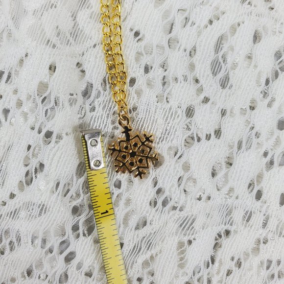 Stainless Steel Gold Snowflake hand-made necklace - Picture 5 of 12